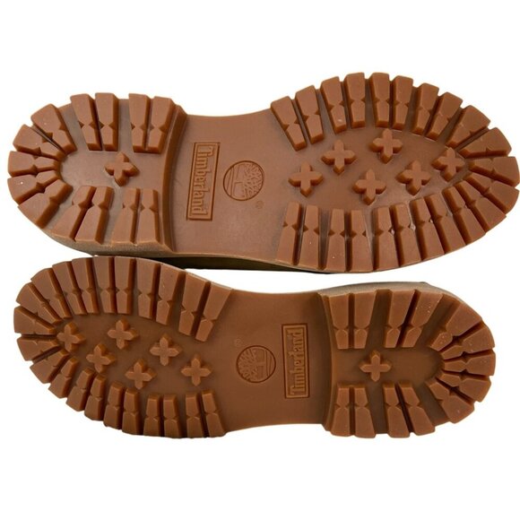 New Timberland Waterproof Taupe Suede Fold Down Teddy Fleece Boots Size 7 - Picture 6 of 10